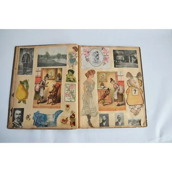 Early 1900s Antique Scrapbook Album 40 Full Pages Victorian - Picture 10 of 16